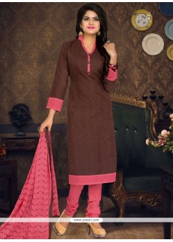 Distinctive Brown Churidar Suit