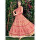 Stupendous Pink Embroidered Work Faux Georgette Readymade Anarkali Salwar Suit