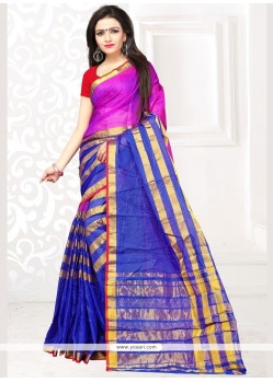 Pleasance Manipuri Silk Blue Casual Saree