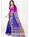 Pleasance Manipuri Silk Blue Casual Saree