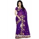 Prodigious Faux Georgette Purple Designer Saree