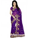 Prodigious Faux Georgette Purple Designer Saree