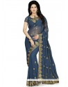 Dazzling Faux Georgette Embroidered Work Designer Saree