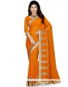 Imposing Orange Faux Georgette Classic Saree