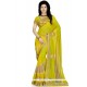 Specialised Patch Border Work Yellow Classic Designer Saree