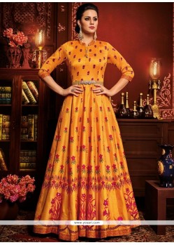 Picturesque Art Silk Floor Length Anarkali Suit