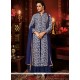 Modest Lace Work Navy Blue Designer Suit