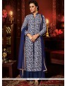 Modest Lace Work Navy Blue Designer Suit