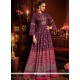 Gratifying Embroidered Work Purple Floor Length Anarkali Suit