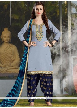 Majesty Grey Punjabi Suit