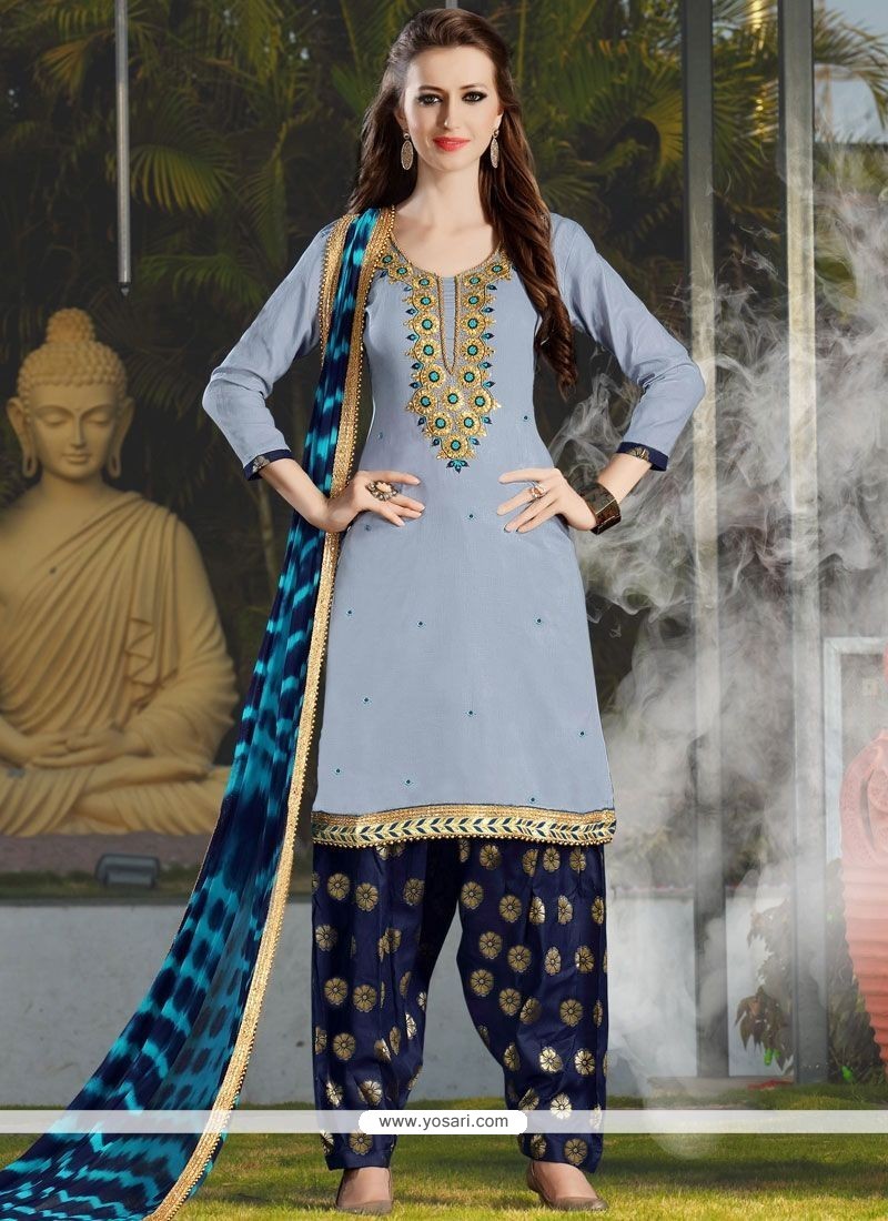 Buy Majesty Grey Punjabi Suit | Punjabi Patiala Suits
