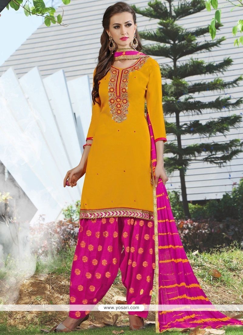 Buy Latest Cotton Lace Work Punjabi Suit | Punjabi Patiala Suits
