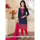 Snazzy Embroidered Work Churidar Suit