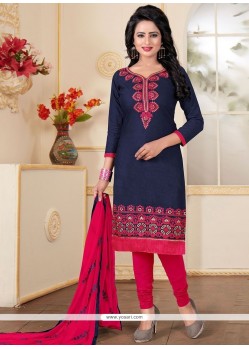 Snazzy Embroidered Work Churidar Suit