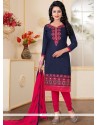 Snazzy Embroidered Work Churidar Suit