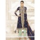 Exquisite Resham Work Navy Blue Faux Georgette Pant Style Suit