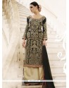 Dignified Embroidered Work Faux Georgette Black Designer Palazzo Salwar Kameez