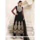 Embroidered Net Designer Straight Suit In Black