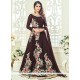 Krystle Dsouza Embroidered Work Brown Floor Length Anarkali Suit