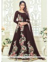 Krystle Dsouza Embroidered Work Brown Floor Length Anarkali Suit