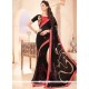 Lovely Faux Georgette Black Printed Saree