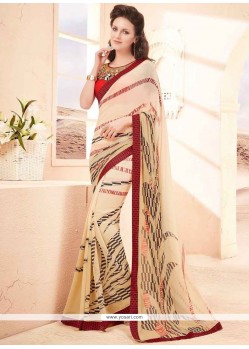 Congenial Faux Georgette Printed Saree