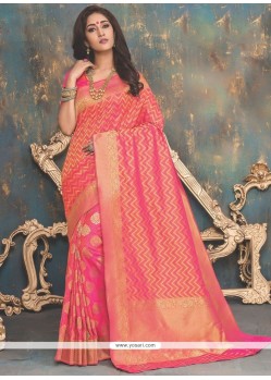 Vivid Pink Banarasi Silk Traditional Designer Saree