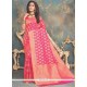 Piquant Banarasi Silk Hot Pink Weaving Work Designer Traditional Saree