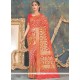 Weaving Banarasi Silk Traditional Designer Saree In Red