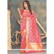 Sumptuous Hot Pink Weaving Work Banarasi Silk Designer Traditional Saree