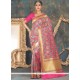 Remarkable Banarasi Silk Pink Weaving Work Traditional Saree