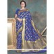 Resplendent Banarasi Silk Blue Designer Traditional Saree