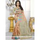 Awesome Peach Traditional Designer Saree