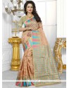 Awesome Peach Traditional Designer Saree