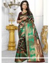 Marvelous Banarasi Silk Brown Designer Traditional Saree