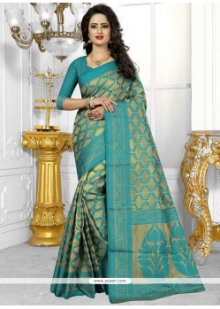 Energetic Blue Banarasi Silk Traditional Designer Saree