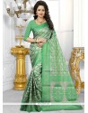 Specialised Banarasi Silk Sea Green Weaving Work Designer Traditional Saree