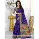 Attractive Banarasi Silk Blue Designer Traditional Saree