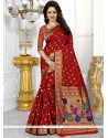 Stupendous Weaving Work Traditional Designer Saree