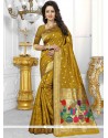 Whimsical Mustard Designer Traditional Saree