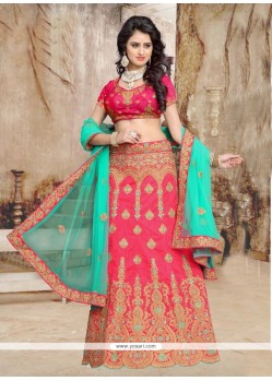 Zesty Art Silk Lace Work Lehenga Choli