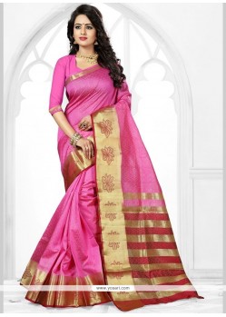 Mystical Weaving Work Pink Designer Traditional Saree