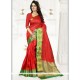 Red Weaving Work Art Silk Designer Traditional Saree