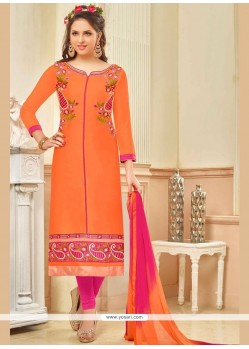 Classy Embroidered Work Churidar Suit