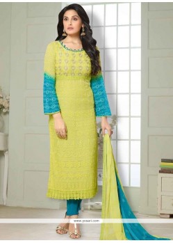 Deserving Faux Chiffon Churidar Suit