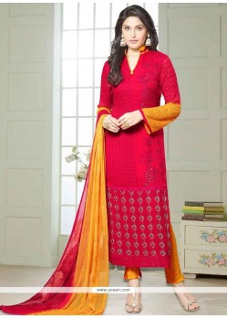 Stylish Hot Pink Churidar Suit