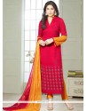 Stylish Hot Pink Churidar Suit