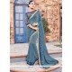 Grey Embroidered Work Fancy Fabric Designer Saree