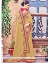 Immaculate Mustard Patch Border Work Fancy Fabric Classic Saree