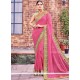 Magnetic Fancy Fabric Pink Embroidered Work Classic Saree